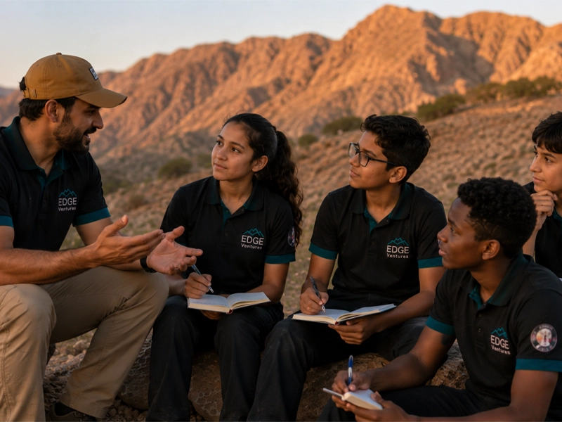An instructor giving a student feedback