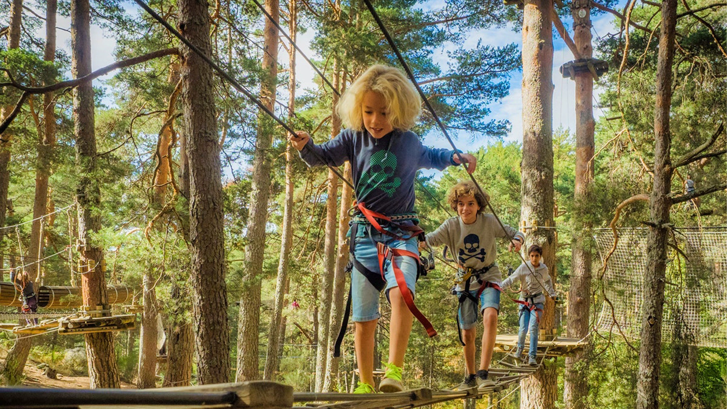 Children learning survival skills with an EDGE instructor